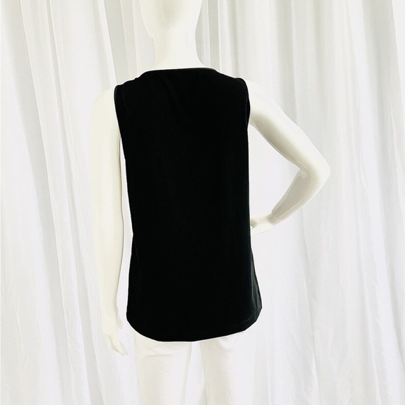 Lafayette 148 New York Black Fitted Sleeveless Tank Top - Picture 4 of 7